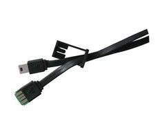 USB kabelis su logotipu (2.0), USB A M - microUSB (M), 0.3m, juodas, riešo dirželis, EOL