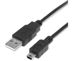 Logo USB kabelis (2.0), USB A M - miniUSB (M), 1.8m, juoda, cena za 1 vnt.
