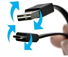 Logo USB kabelis (2.0), USB A (M) reversible - microUSB reversible (M), 1m, reversible, juoda, blister, EOL