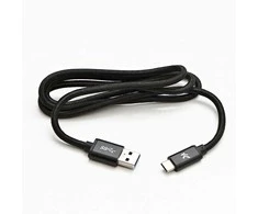 USB kabelio logotipas (3.2 gen 1), USB A M - USB C (M), 1m, 5 Gb/s, 5V/3A, juoda, dėžutė, nailono pynė, aliuminio jungties dangtelis
