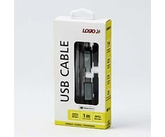 USB kabelis Logotipas USB-C - USB-C 1 m Baltas