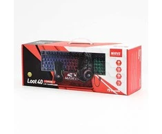 Marvo LOOT 40 komplektas klaviatūra su laidu (USB) CZ/SK, juoda pelė dla gracza, podkładka, klaviatūra, podświetlona