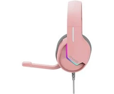 Marvo TACTIC 40 ausinės su mikrofonu, przewodowa, rožinė, 2.0, podświetlane, USB