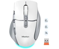 Meetion BTM001 Bevielė pelė, balta ir-pilka, 2400DPI