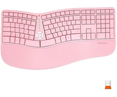 Meetion DirectorW Klaviatūra ergonomiczna belaidė US, rožinė
