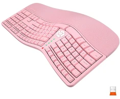 Meetion DirectorW Klaviatūra ergonomiczna belaidė US, rožinė