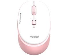 Meetion R571 Bevielė pelė, balta ir-rožinė, 1600DPI