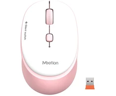 Meetion R571 Bevielė pelė, balta ir-rožinė, 1600DPI