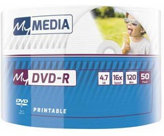 MyMedia DVD-R, 69202, 4.7GB, 16x, wrap, 50-pack, printable, 12cm, do archiwizacji danych