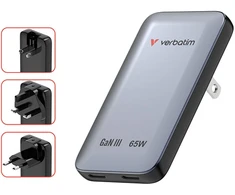 Nabíječka Essentials Slim, Įkroviklis jungiama į tinklą GaN USB-C1 PD 3.0 , USB-C2 PD 3.0, pilka, 65W