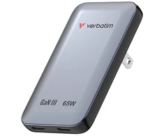 Nabíječka Essentials Slim, Įkroviklis jungiama į tinklą GaN USB-C1 PD 3.0 , USB-C2 PD 3.0, pilka, 65W