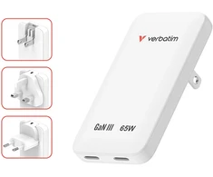 Nabíječka Essentials Slim, Įkroviklis jungiama į tinklą GaN USB-C1 PD 3.0 , USB-C2 PD 3.0, balta, 65W