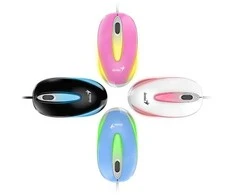 Genius Pelė DX-Mini pelė, 1000DPI, optinė, 3 klasė, laidinis USB, mėlynas, klasikinis, RGB apšvietimas