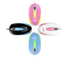 Genius Pelė DX-Mini pelė, 1000DPI, optinė, 3 klasė, laidinis USB, rožinė, klasikinė, RGB apšvietimas