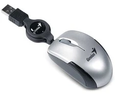 Genius Micro Traveler V2 Pelė su laidu, sidabrinė, 1200DPI