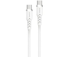 Powerton ENERGY Baltas EDITION Kabelis USB-C, 60W, 1m, silikonowy, (baltos spalvos)