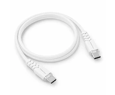Powerton ENERGY Baltas EDITION Kabelis USB-C, 60W, 1m, silikonowy, (baltos spalvos)