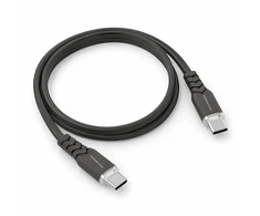 Powerton ENERGY DARK EDITION USB-C laidas, 60 W, 1 m, silikoninis, juodas