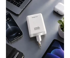 Powerton ENERGY QUANTIX Maitinimo šaltinis / sieciowy adapter 100W, 4-portowy, 3x USB-C, 1x USB-A