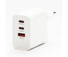 Powerton maitinimo šaltinis / kintamosios srovės adapteris 65 W, 3 prievadai, USB-C, USB-A, 65 W GaN įkroviklis