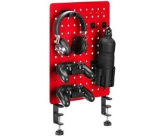 Powerton ERGO PEGBOARD Organizer na biurko gamingowe, raudona