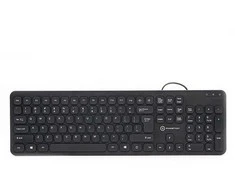 Powerton LIFE SLIM Klaviatūra su laidu (USB) US, juoda