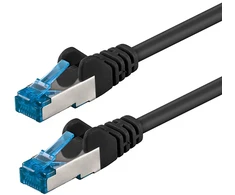 Neutralle Patchcord LAN S/FTP jungiamasis laidas, Cat.6a, RJ45 M - RJ45 M, 50 m, dvigubai ekranuotas, LSOH, juodas, 10 Gb/s ekonomiškas