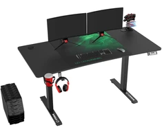 Reguliuojamo aukščio žaidimų stalas Ultradesk LEVEL V2, 140 x 68 cm, Juodos/žalios spalvos