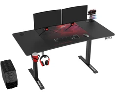 Reguliuojamo aukščio žaidimų stalas Ultradesk LEVEL V2, 140 x 68 cm, Juodos/raudonos spalvos