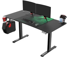 Reguliuojamo aukščio žaidimų stalas Ultradesk LEVEL V2, 140 x 68 cm, Juodos/žalios spalvos