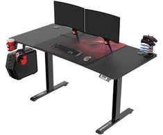 Reguliuojamo aukščio žaidimų stalas Ultradesk LEVEL V2, 140 x 68 cm, Juodos/raudonos spalvos