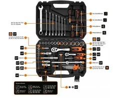 Neo Tools Darbo įrankių ir priedų rinkinys NEO, 1/2", 1/4", 100 vnt.