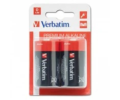 Vienkartinės „Verbatim“ šarminės D baterijos, 2 vnt. pakuotė