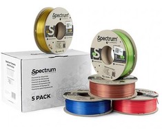 Spectrum Filament PLA Silk 5x250g, mišinys, Glorious Gold, Spicy Copper, Apple Žalias, Ruby Raudona, Indigo Mėlyna