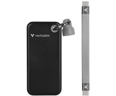 Kietasis diskas Išorinis SSD Verbatim Pocket SSD juodas/pilkas, 32190, 1000GB, juoda, M.2, komplekte USB C kabelis, USB-C, 1TB