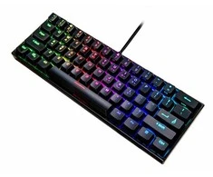 SureFire KingPin M1 klaviatūra 60%, žaidimams, RGB su laidu (USB) US, juoda do gry, mechaninė