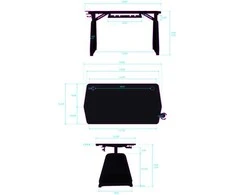 Žaidimų stalas Ultradesk Booster Gaming Desk, Glass LED RGB, Juodas