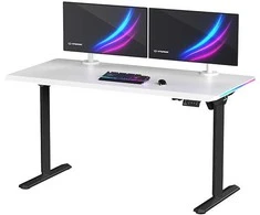 ULTRADESK QUEST žaidimų stalas, 140x70cm, 72-120cm, juoda-balta