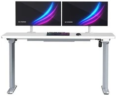 ULTRADESK QUEST žaidimų stalas, 140x70cm, 72-120cm, pilkai baltas