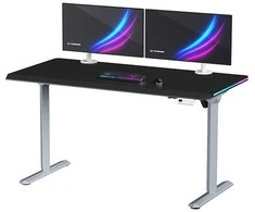 ULTRADESK QUEST žaidimų stalas, 140x70cm, 72-120cm, pilkai juodas