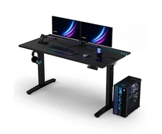 ULTRADESK Biurko dla gracza VORTEX, 140,5x70cm, 72-122cm, juoda