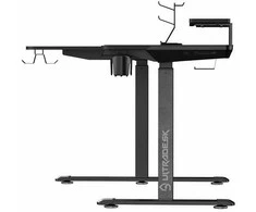 Reguliuojamo aukščio kampinis žaidimų stalas Ultradesk Winger LED RGB, Juodos spalvos
