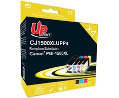 UPrint kompatybilny rašalas / tusz su PGI 1500XL, C-1500XL BK/C/M/Y PACK 4, 1xblack/1xcyan/1xmagenta/1xyellow, 36+3x14ml, didelės talpos