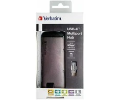 Port USB (3.1) šakotuvas su 6 prievadais, 49142, pilkas, laido ilgis 15 cm, Verbatim, 1x USB C, USB A, HDMI