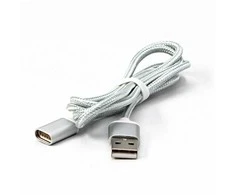 Red Fighter USB laidas (2.0), USB A M - magnetinis antgalis, 1m, sidabrinė