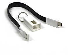 USB laidas (2.0), USB A M - microUSB (M), 49160, 0,2m, juoda, raktų pakabukas, EOL