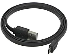 Logo USB laidas (2.0), USB A (M) reversable - microUSB reversable (M), 0,3m, plokščias, juoda, dvipusis, EOL