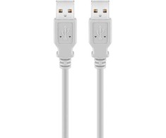 Neutralle USB kabelis (2.0), USB A M - USB A M, 1.8m, pilka, High Speed, EOL