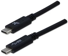 Neutralle USB kabelis (3.2 gen 1), USB C (M) - USB C (M), 2m, 5 Gb/s, 5V/3A, juoda, EOL