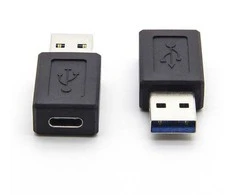 USB sumažinimas, (3.0), USB A M - USB C (F), juoda, plastikinio maišelio medžiaga, 5 Gbps